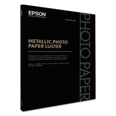Professional Media Metallic Luster Photo Paper, 5.5 mil, 17 x 22, White, 25/Pack
